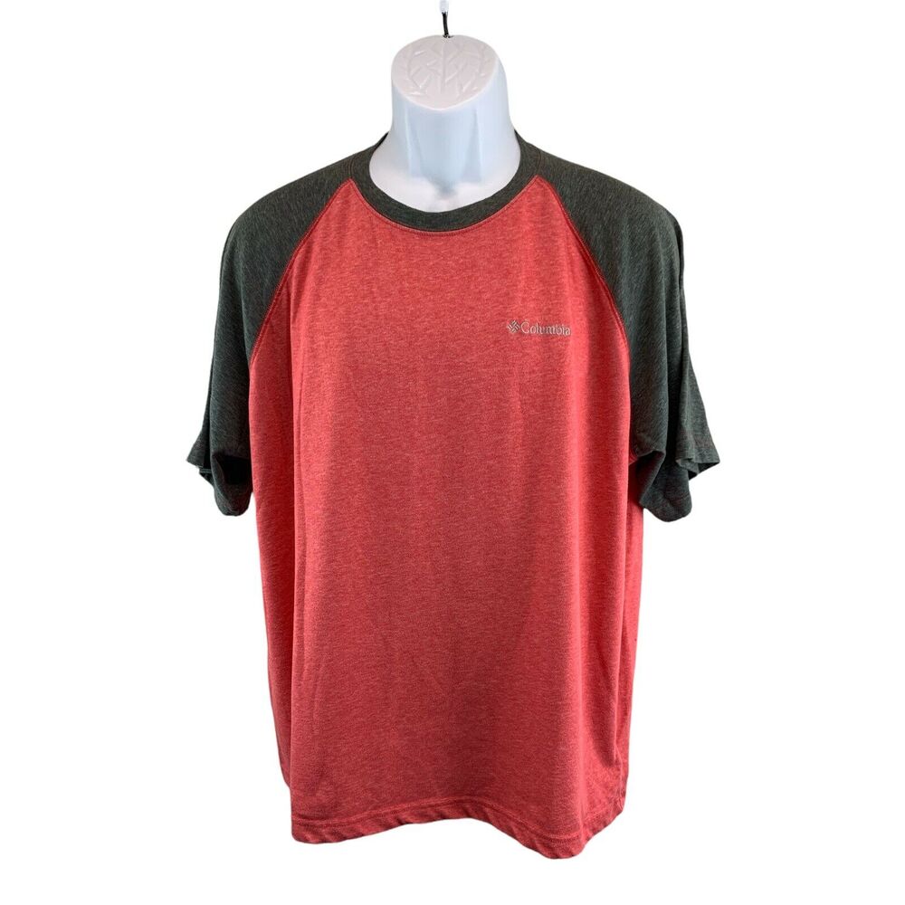 Columbia Omni-Wick T-shirt Tee Crew Short Sleeve Red Gray Lightweight Size XL